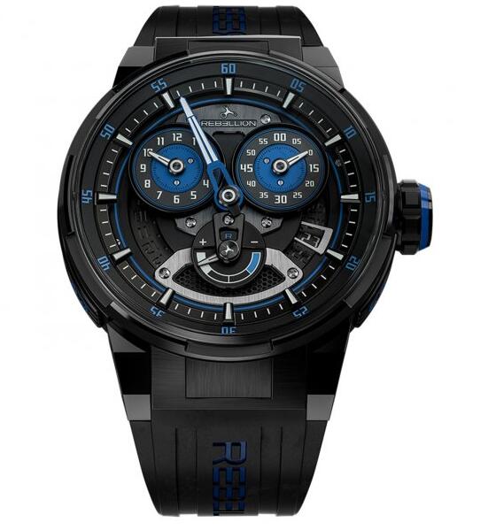 replica Rebellion Predator 2.0 Regulator Power Reserve blue mens watches